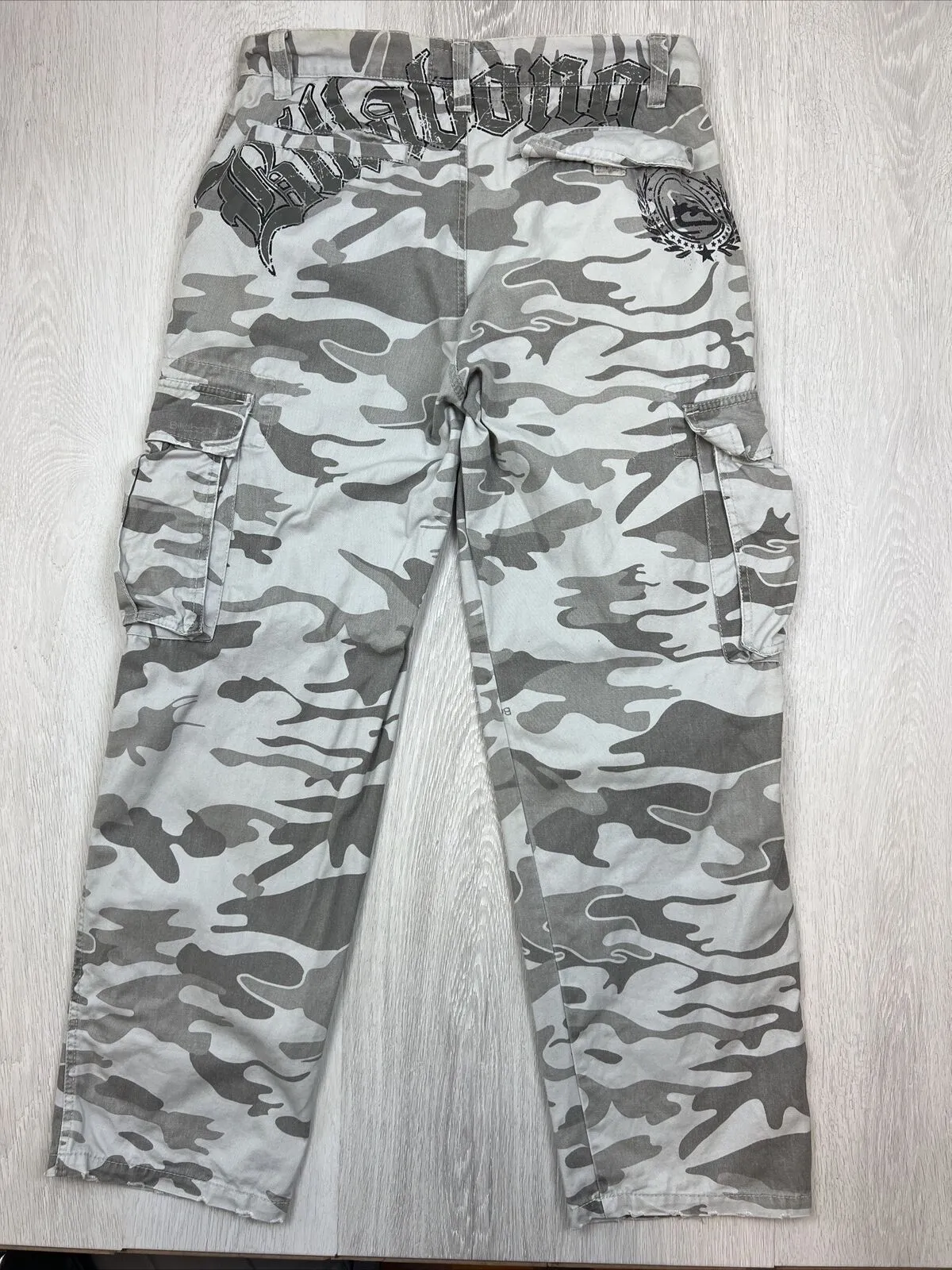 Billabong Mens Y2K Vintage Grey Camo Cargo Pants Size 32