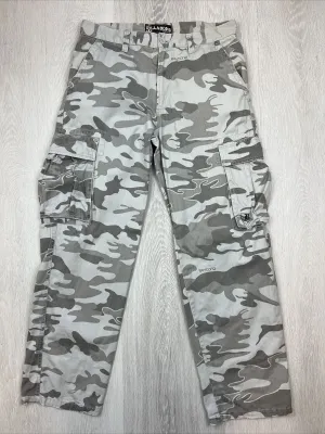 Billabong Mens Y2K Vintage Grey Camo Cargo Pants Size 32