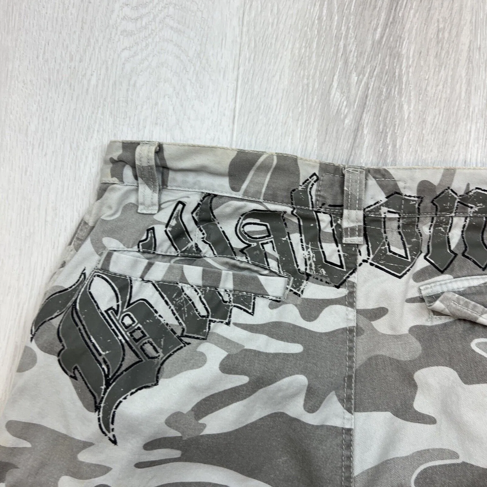 Billabong Mens Y2K Vintage Grey Camo Cargo Pants Size 32