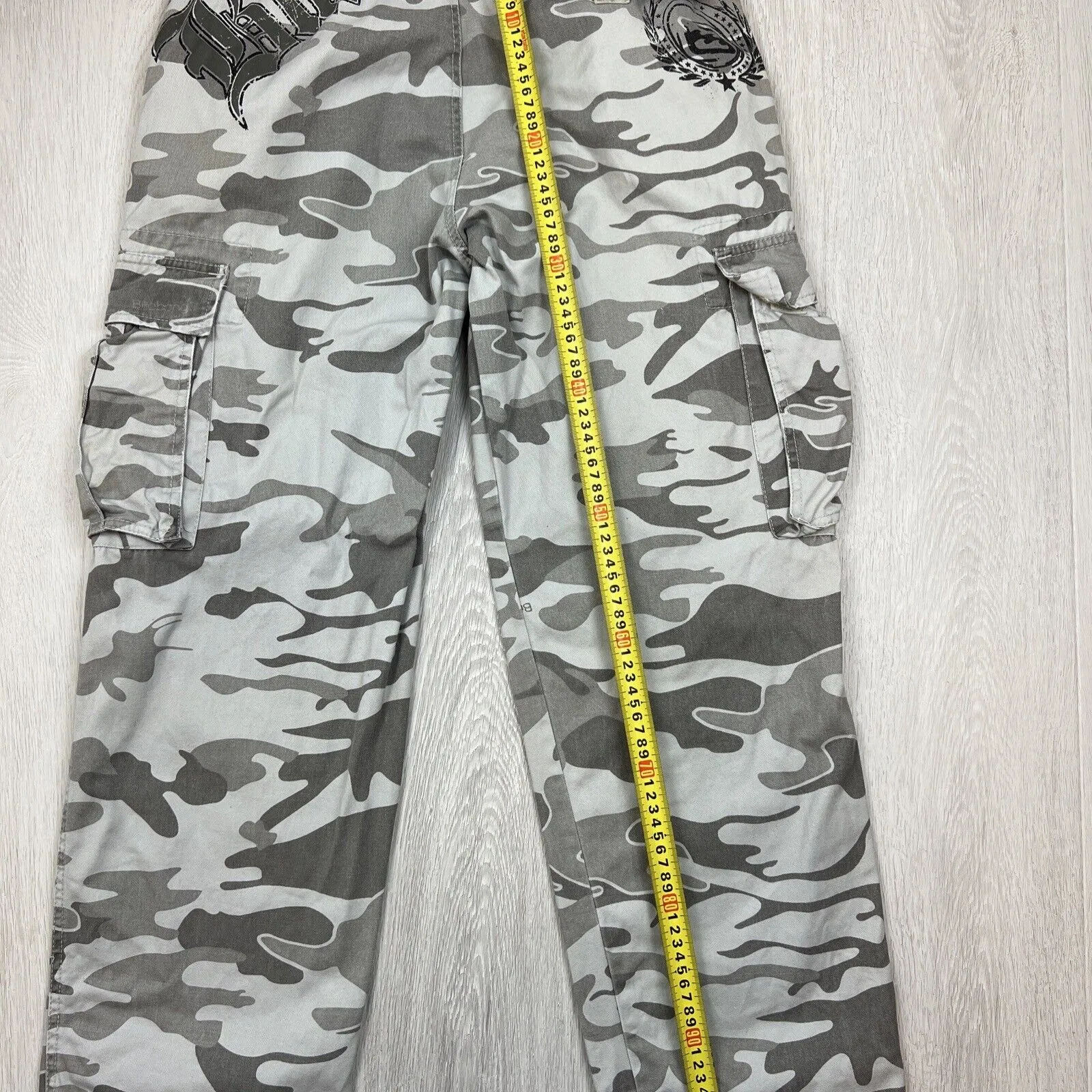 Billabong Mens Y2K Vintage Grey Camo Cargo Pants Size 32