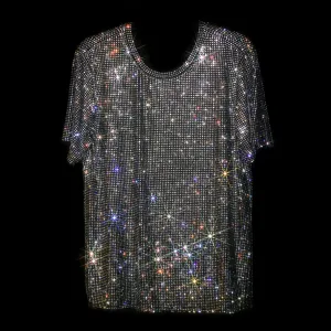 BLACK   CLEAR CRYSTALLIZED UNISEX T-SHIRT
