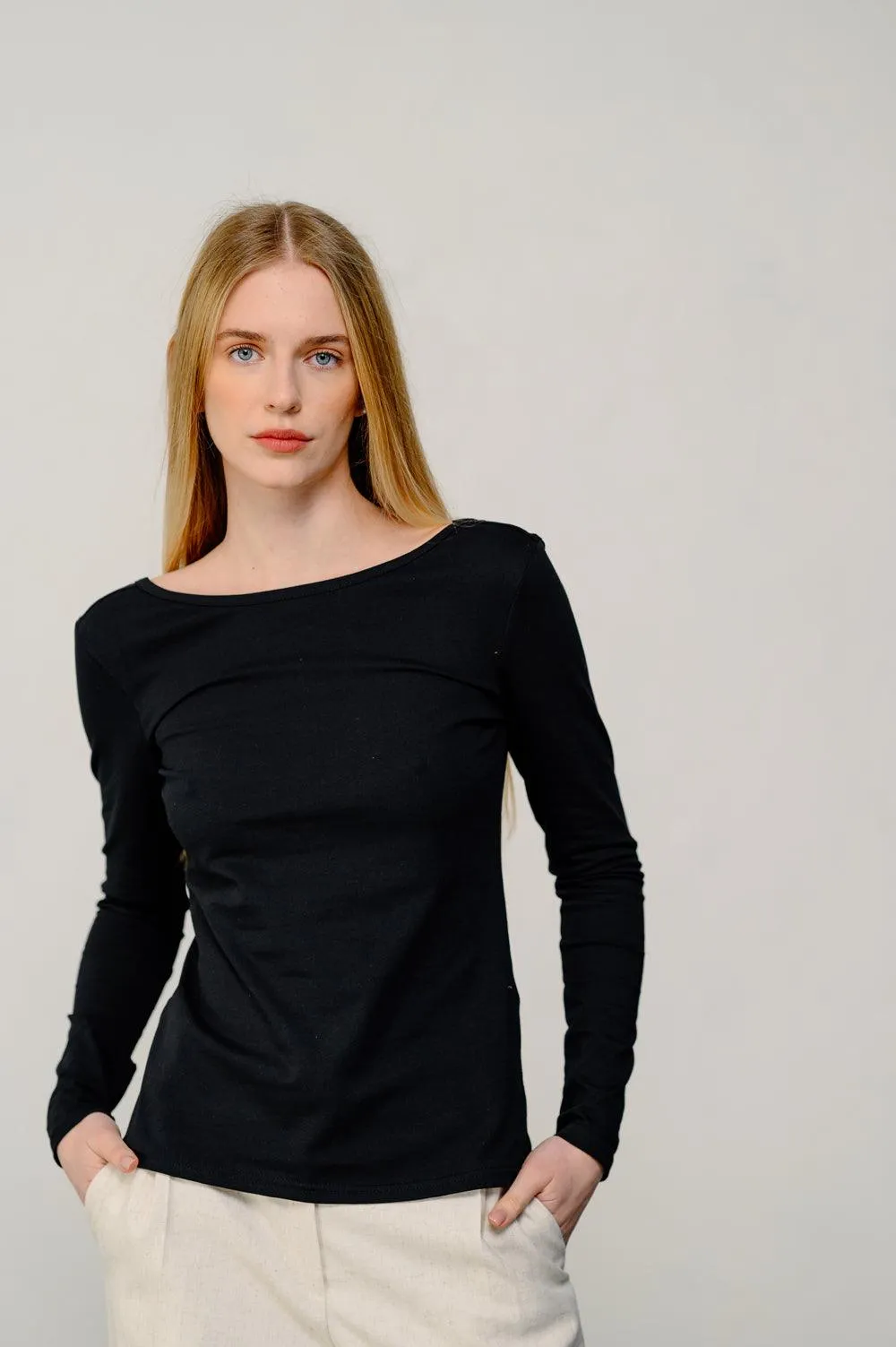 Black knit long sleeve