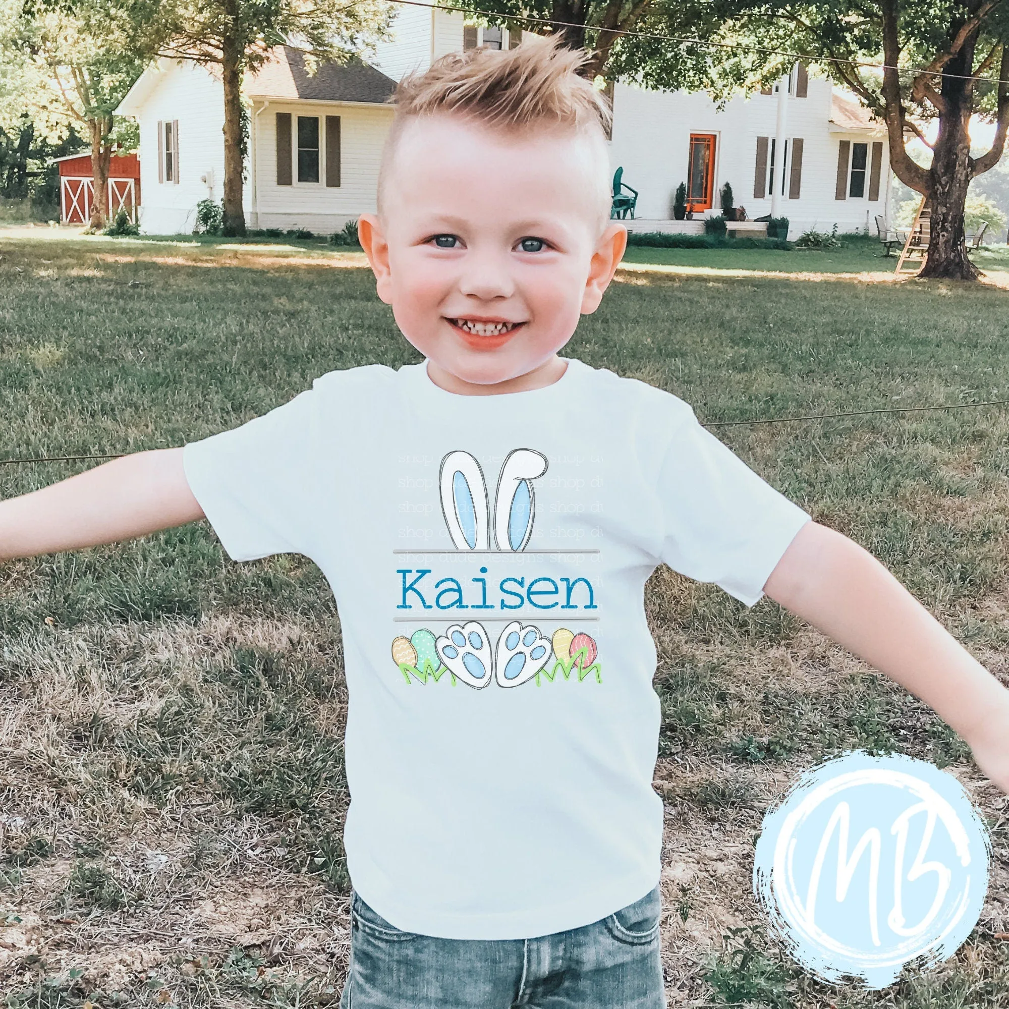 Blue Bunny with name Tee