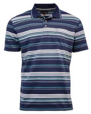 Blue Horizon Jersey Striped Polo
