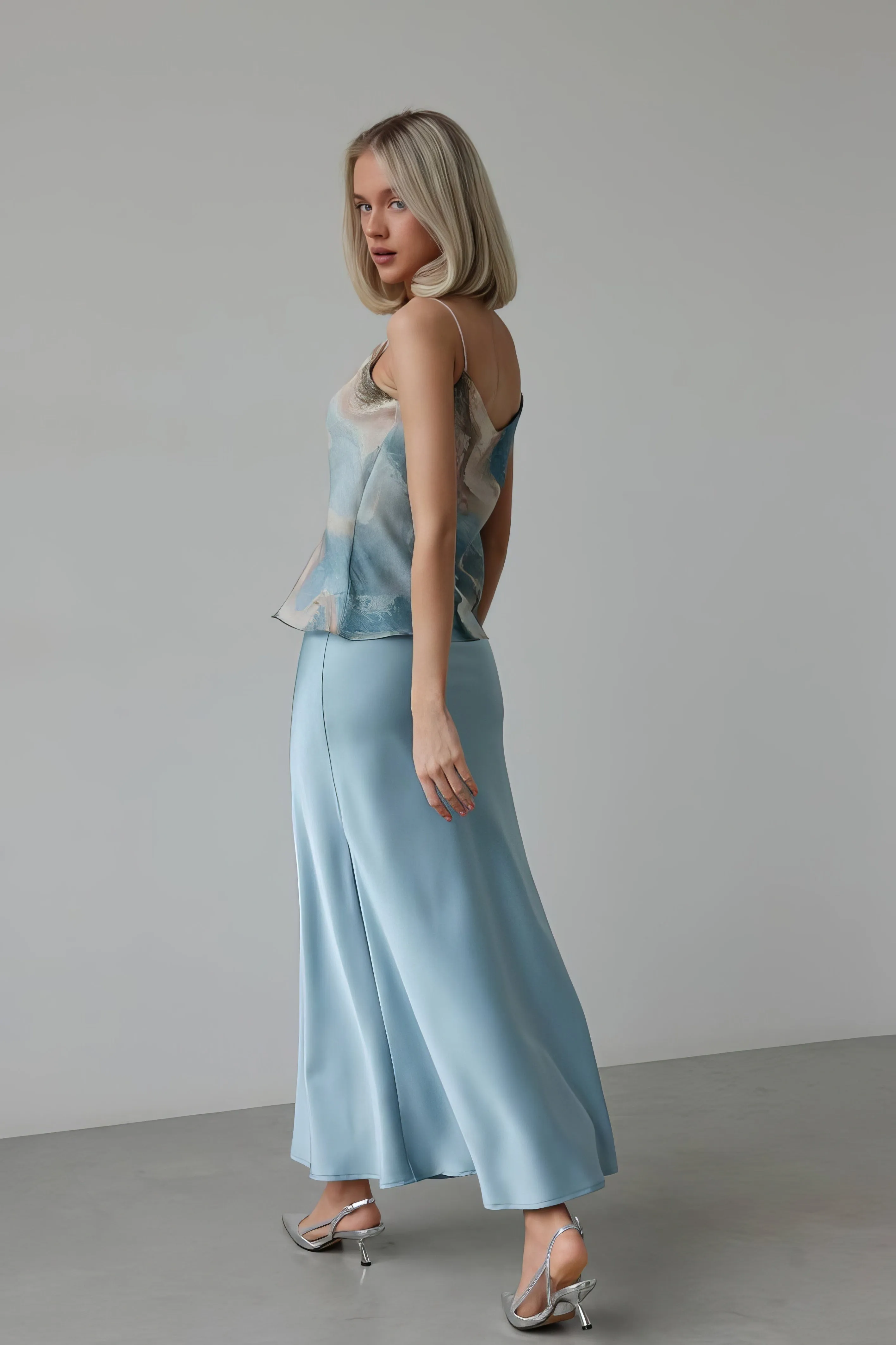 Blue Marble Spaghetti Strap Cami