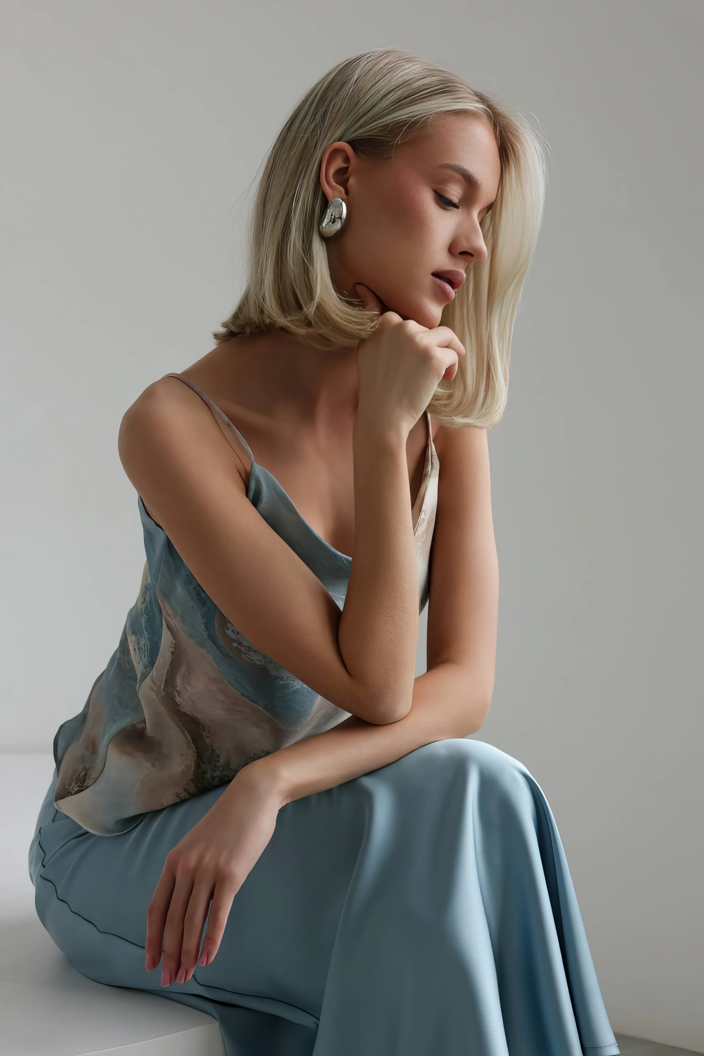 Blue Marble Spaghetti Strap Cami