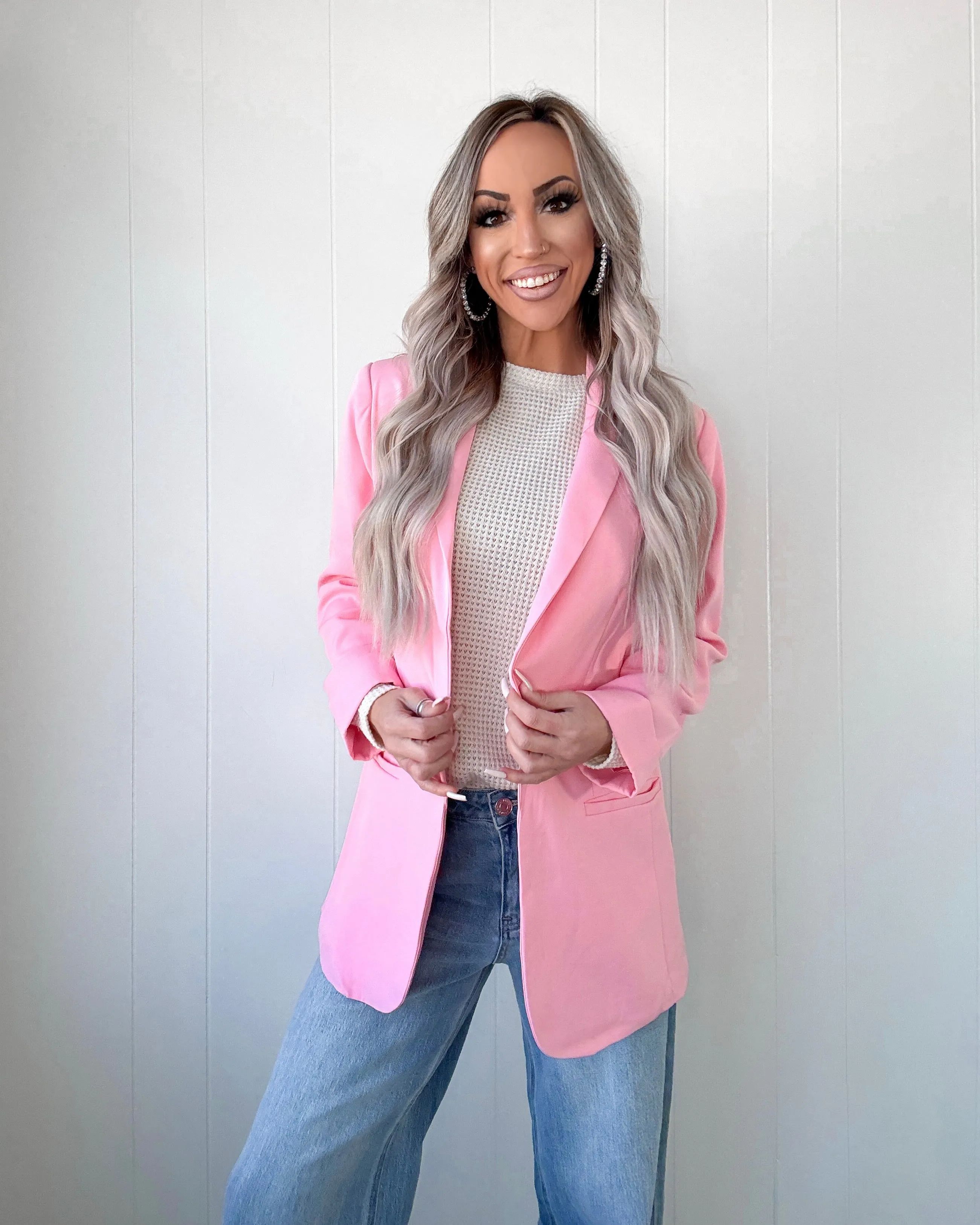 Blush Reverence Oversized Blazer