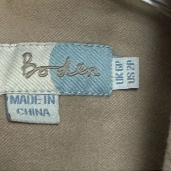 Boden Women’s camel tan Blazer jacket size 6 US elbow patches velvet like