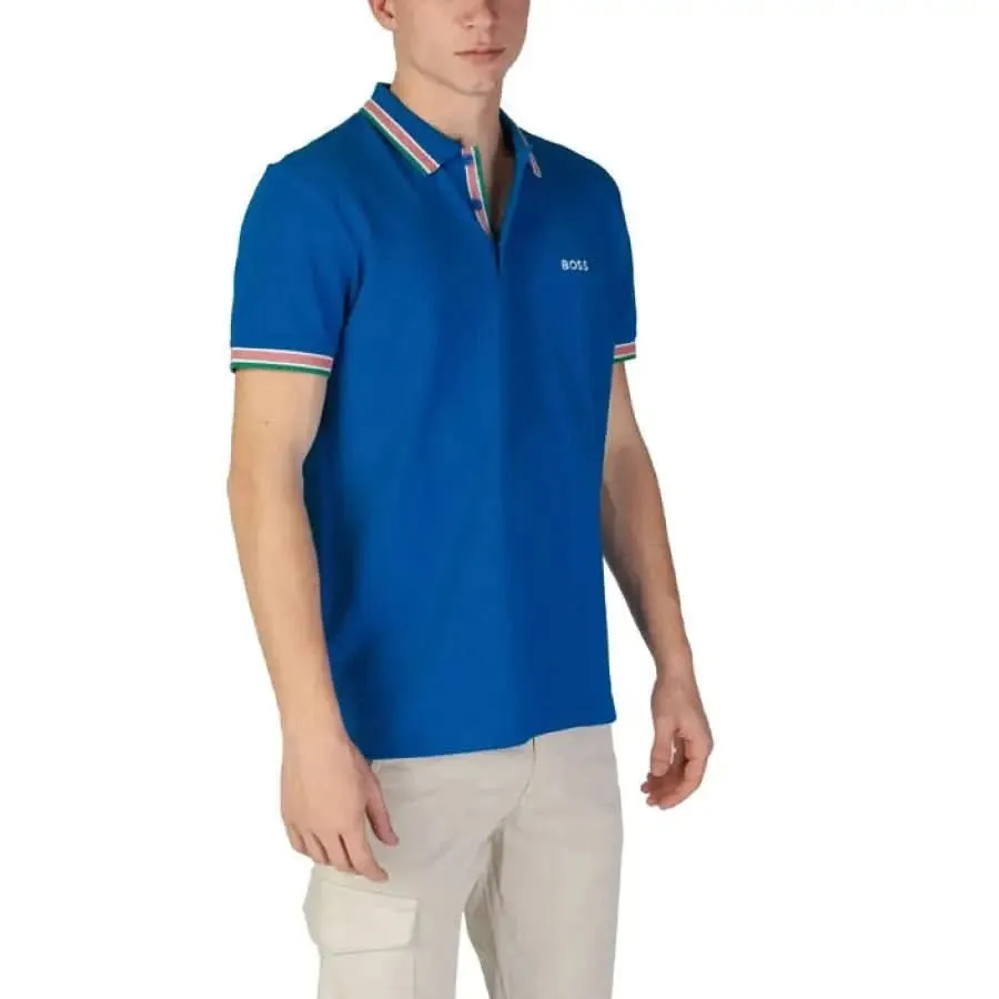 Boss Men's Light Blue Polo Shirt in 100% Cotton