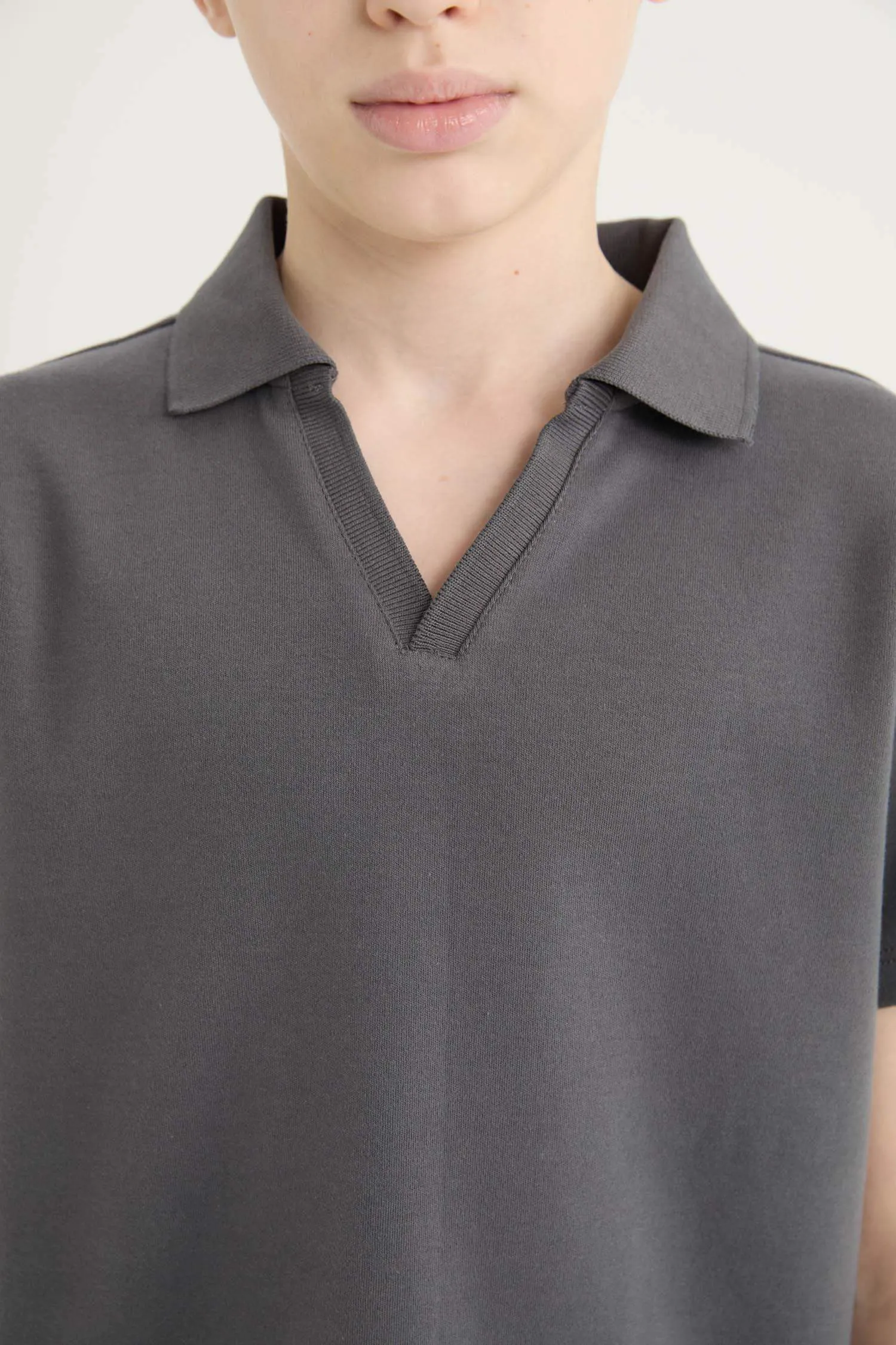 Boy Child Wide Neck Short Sleeve Polo T-Shirt