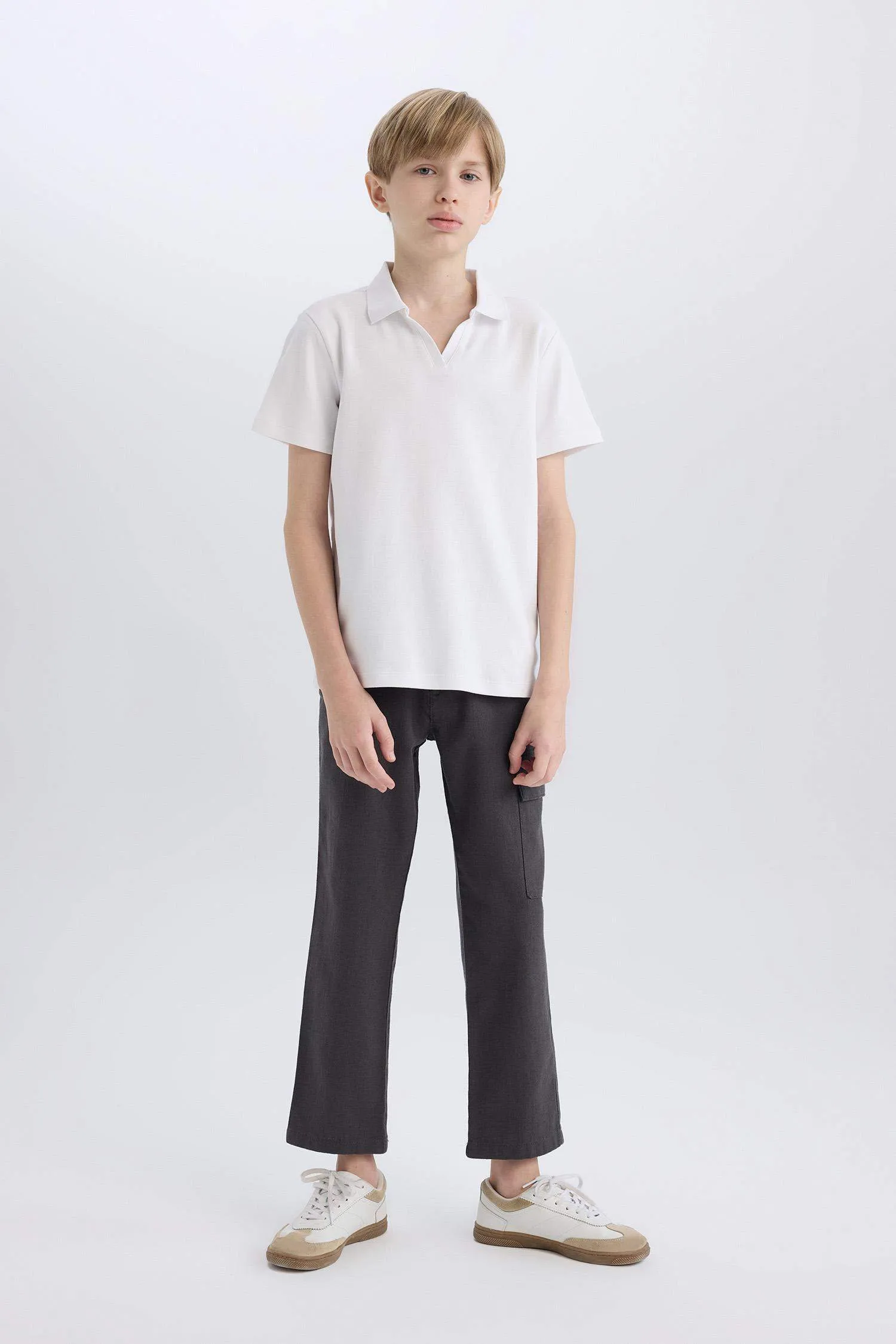 Boy Child Wide Neck Short Sleeve Polo T-Shirt