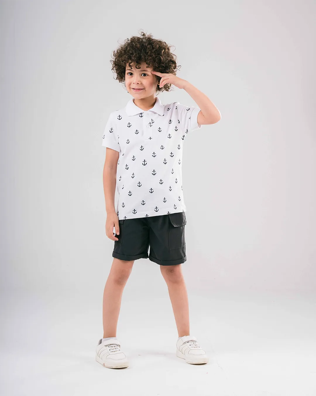 Boys Half-Sleeves Polo T-shirt Help Printed