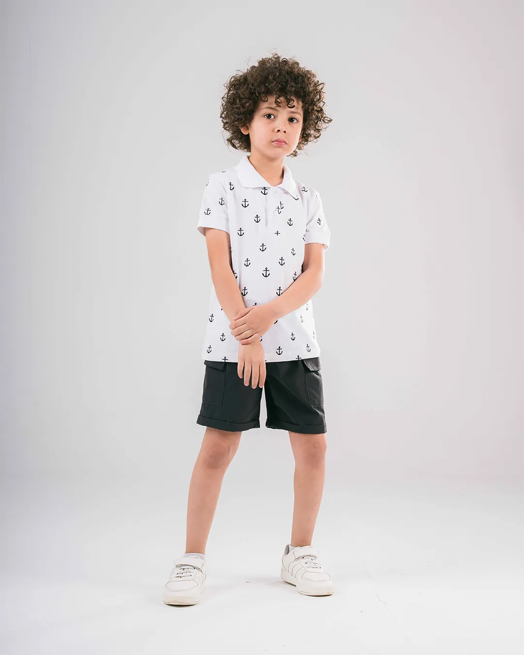 Boys Half-Sleeves Polo T-shirt Help Printed