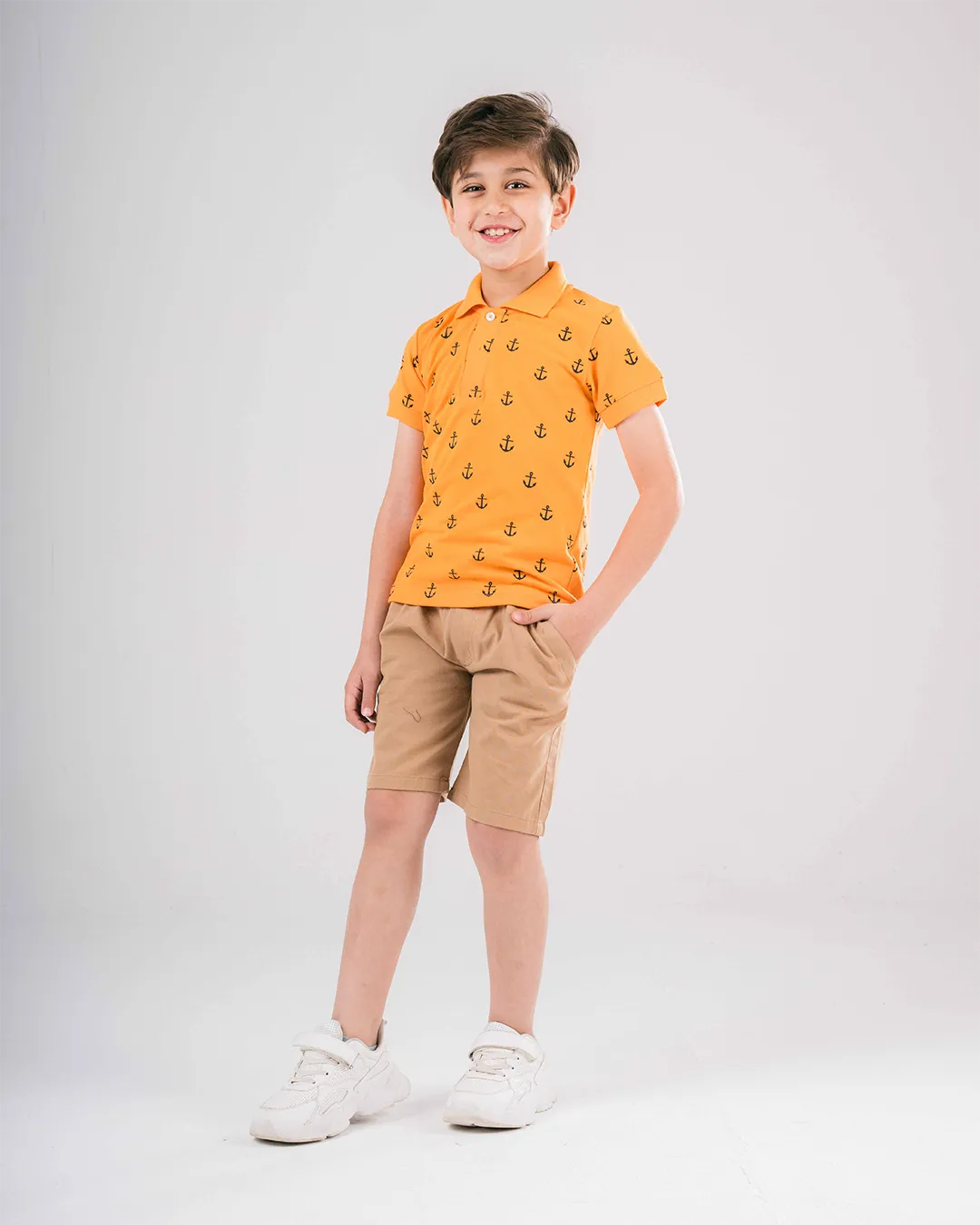 Boys Half-Sleeves Polo T-shirt Help Printed