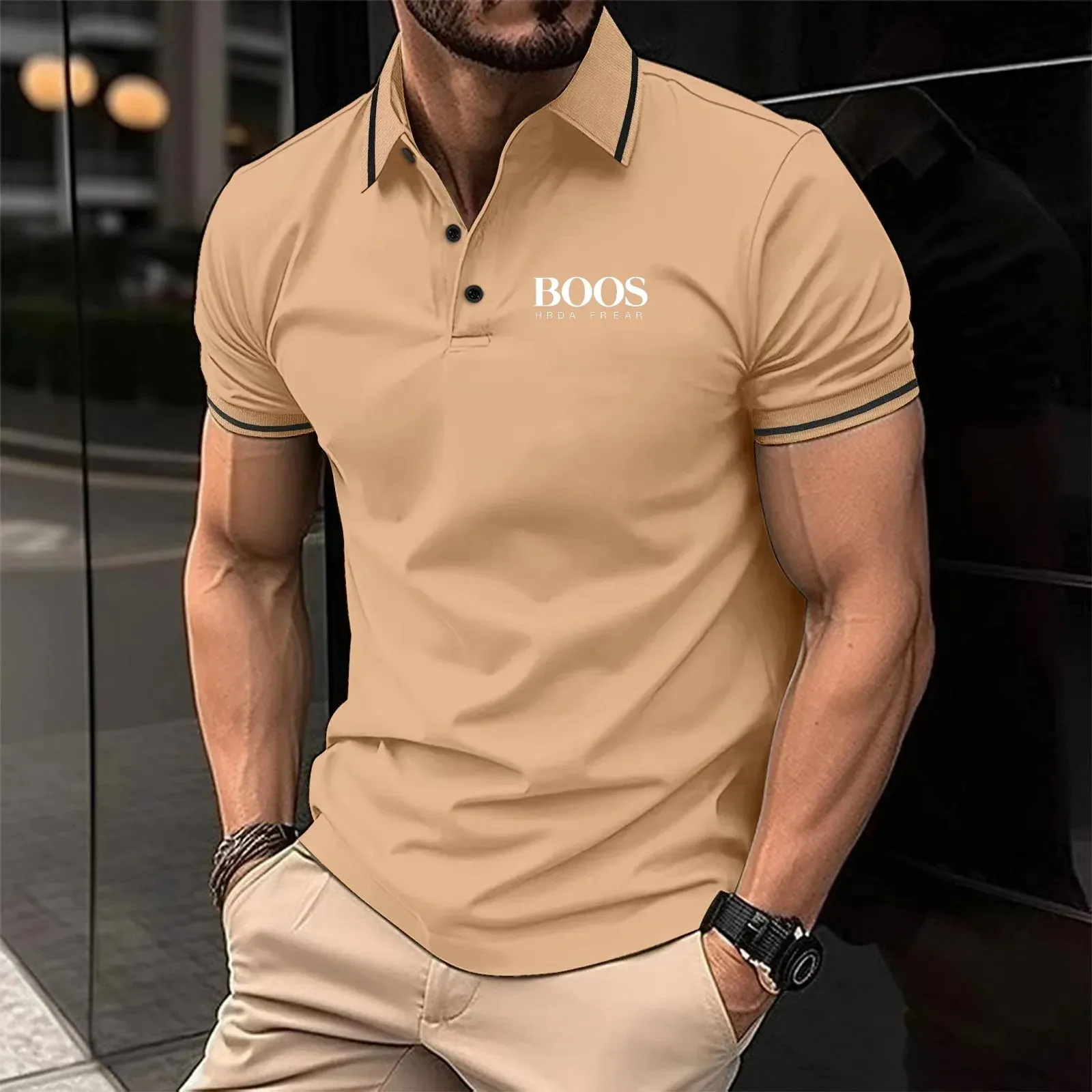 Breathable Office Fashion Short-Sleeved Polo Shirt