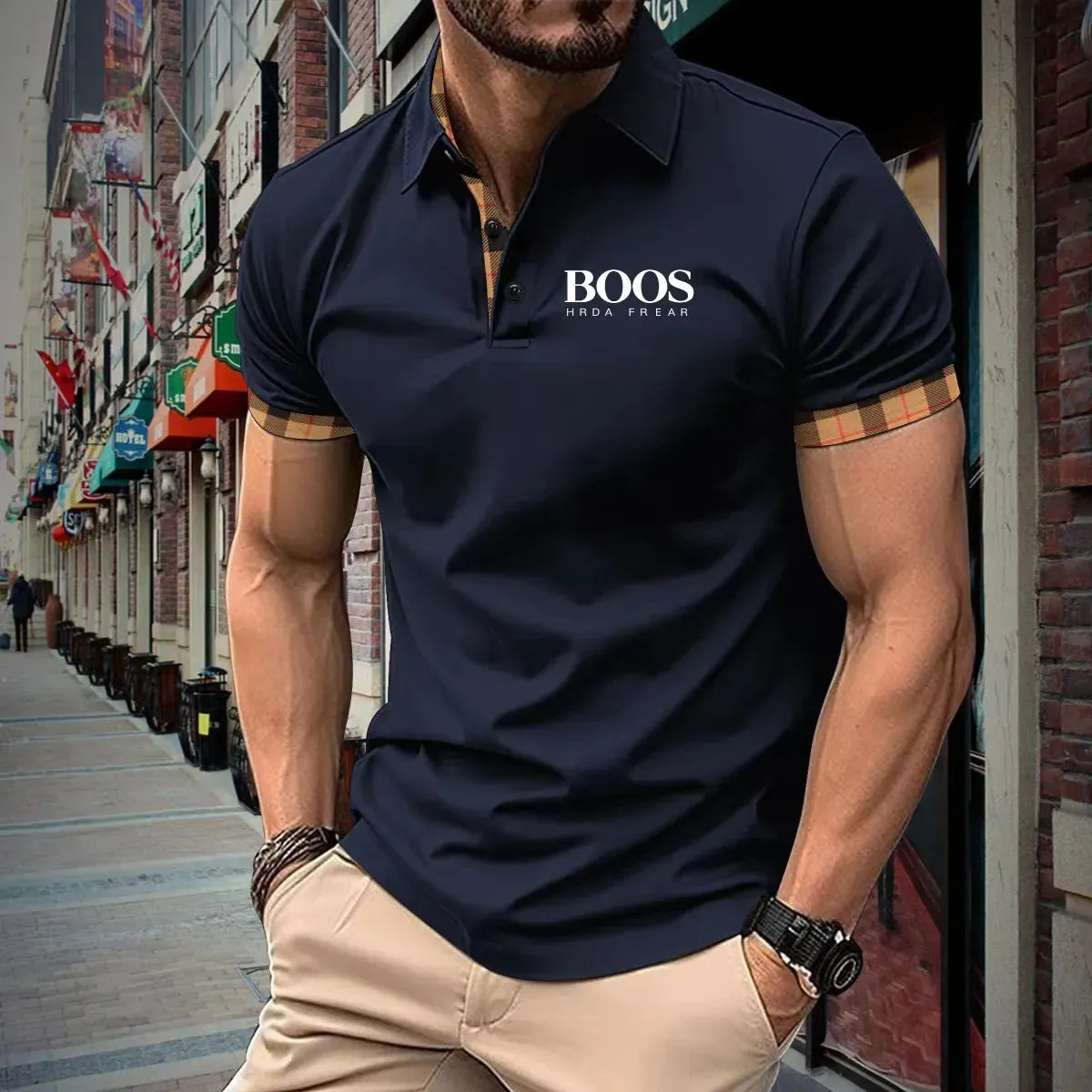Breathable Office Fashion Short-Sleeved Polo Shirt
