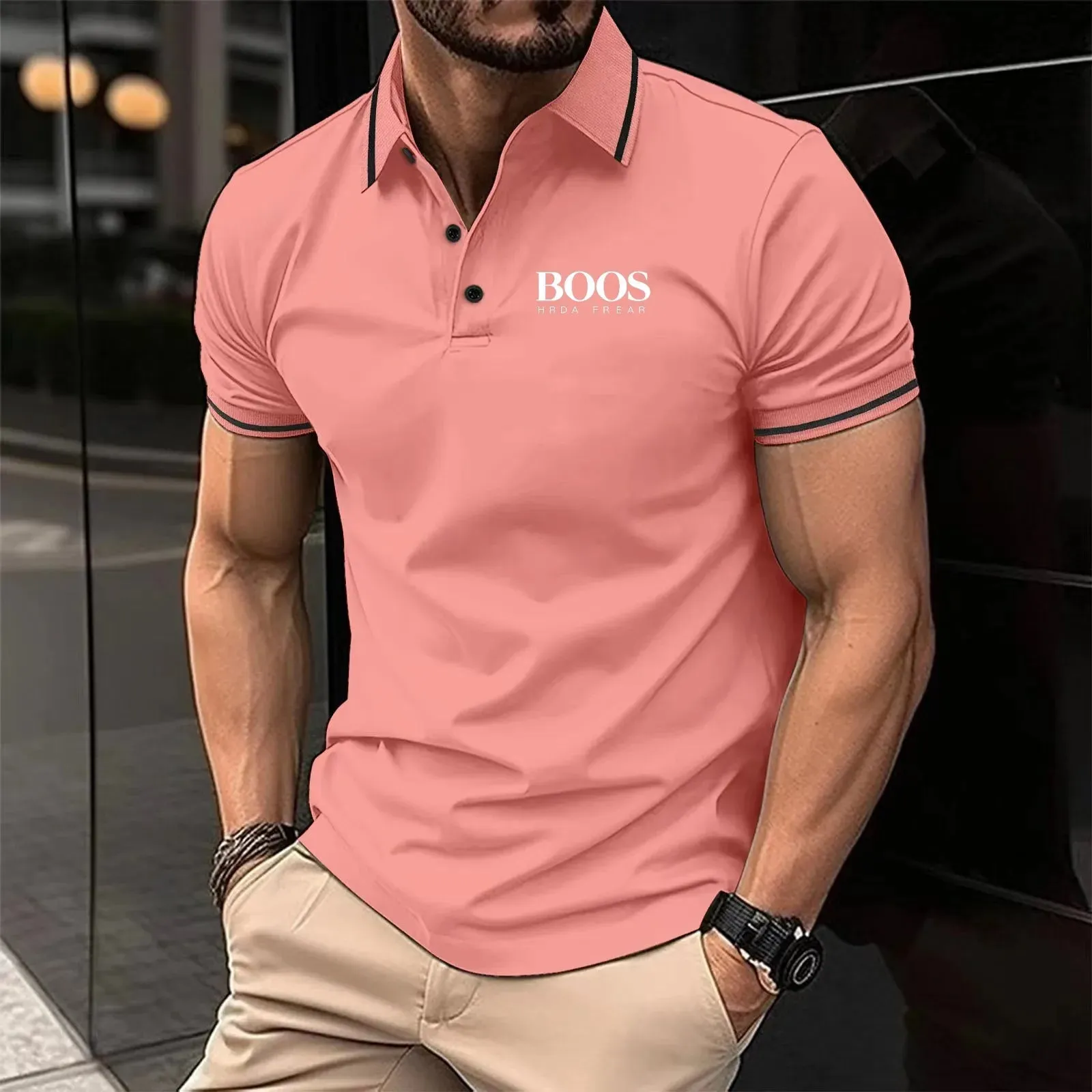 Breathable Office Fashion Short-Sleeved Polo Shirt