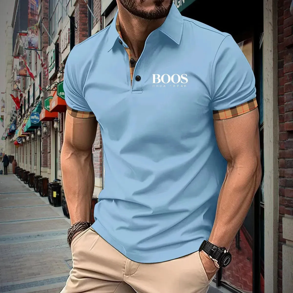 Breathable Office Fashion Short-Sleeved Polo Shirt
