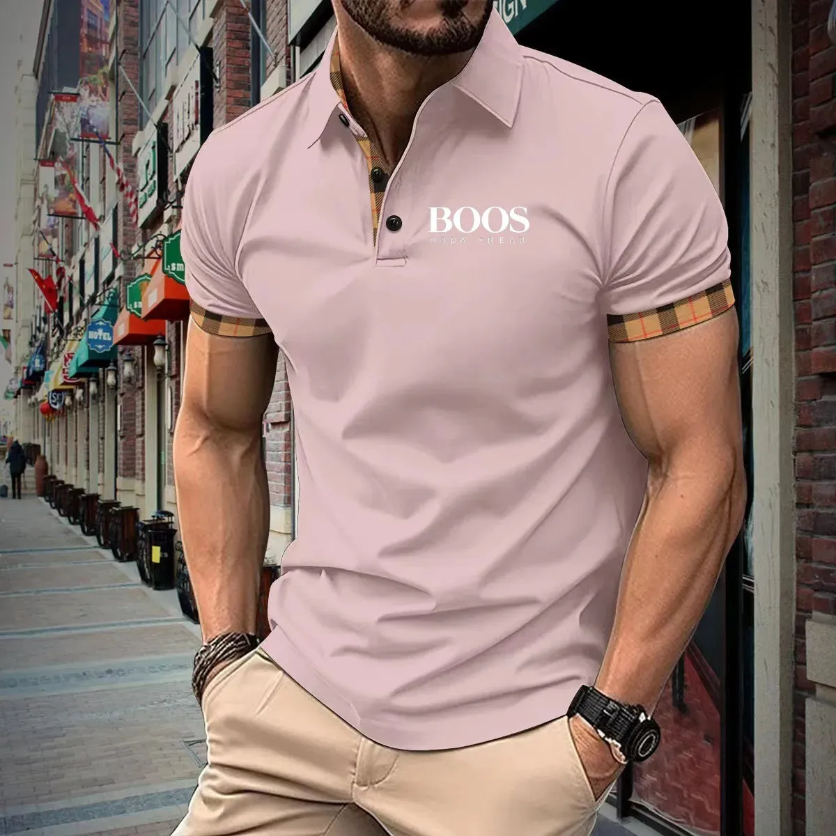Breathable Office Fashion Short-Sleeved Polo Shirt