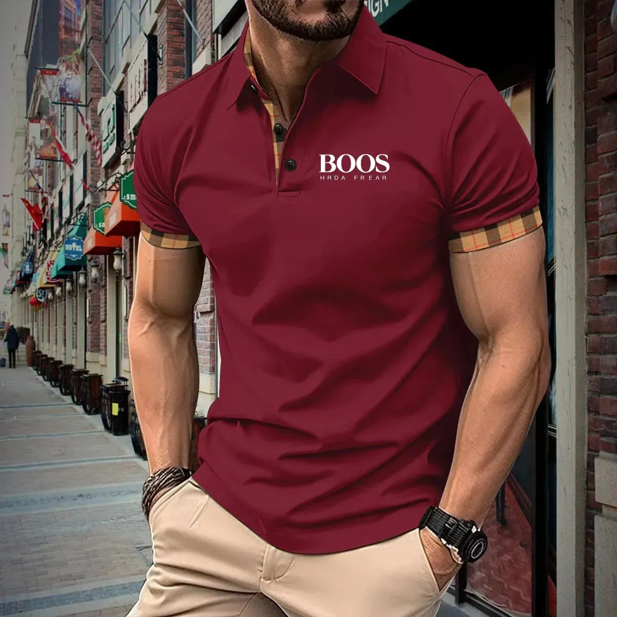 Breathable Office Fashion Short-Sleeved Polo Shirt
