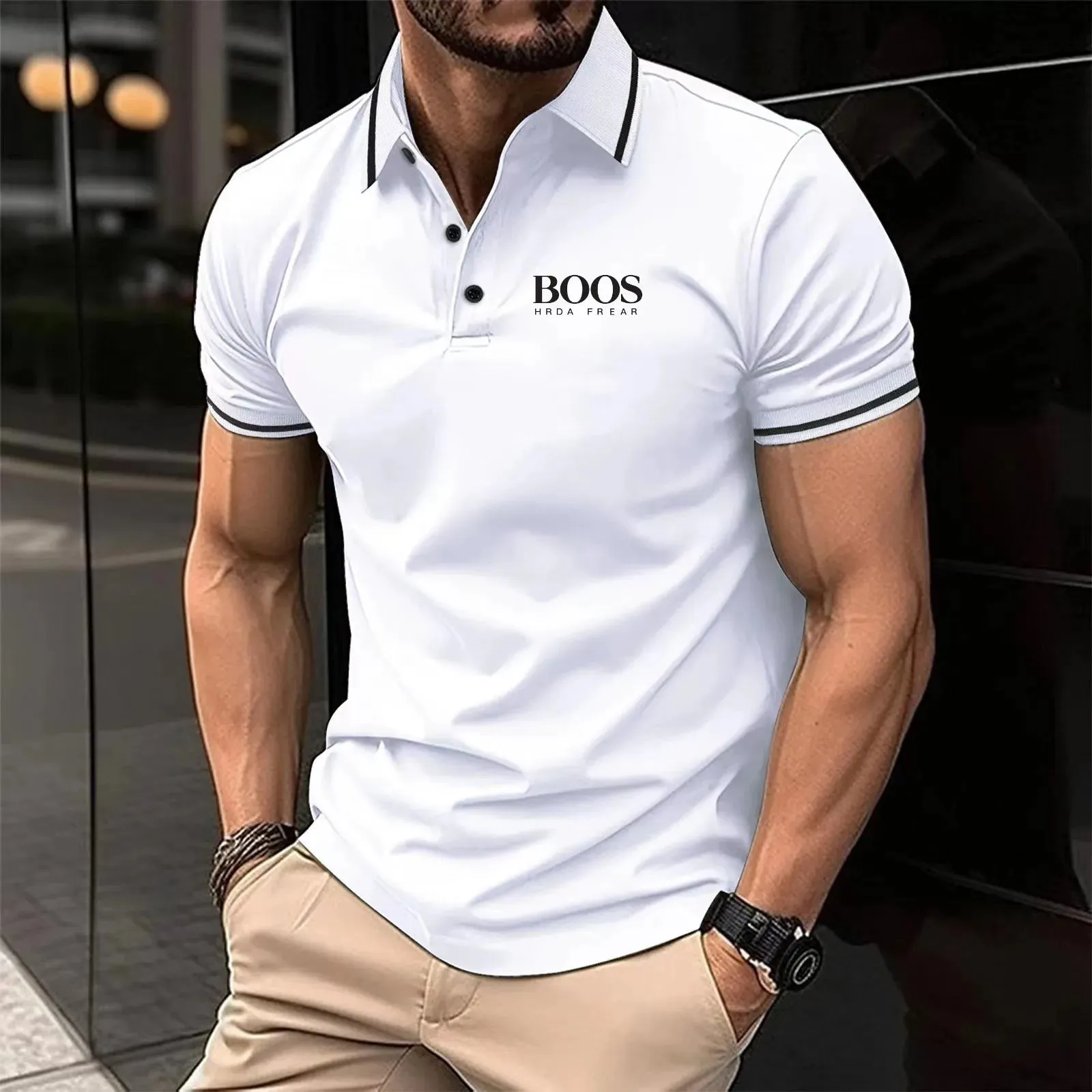 Breathable Office Fashion Short-Sleeved Polo Shirt