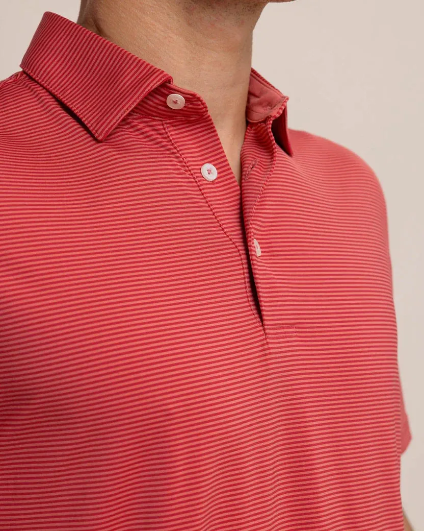 Brrreeze Meadowbrook Stripe Polo (Mineral Red)