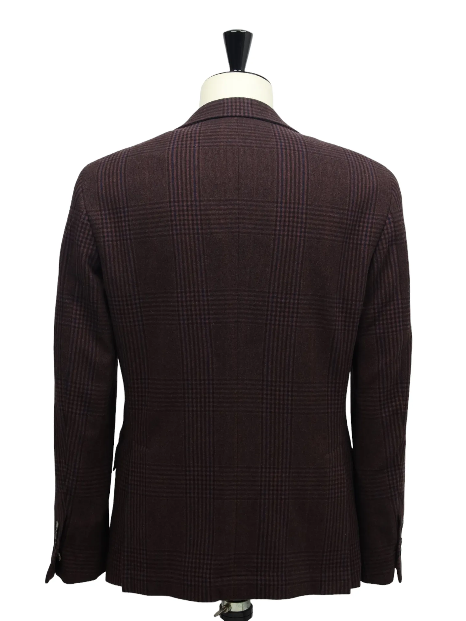 Brunello Cucinelli Castagne Brown Wool & Cashmere Glenplaid Jacket