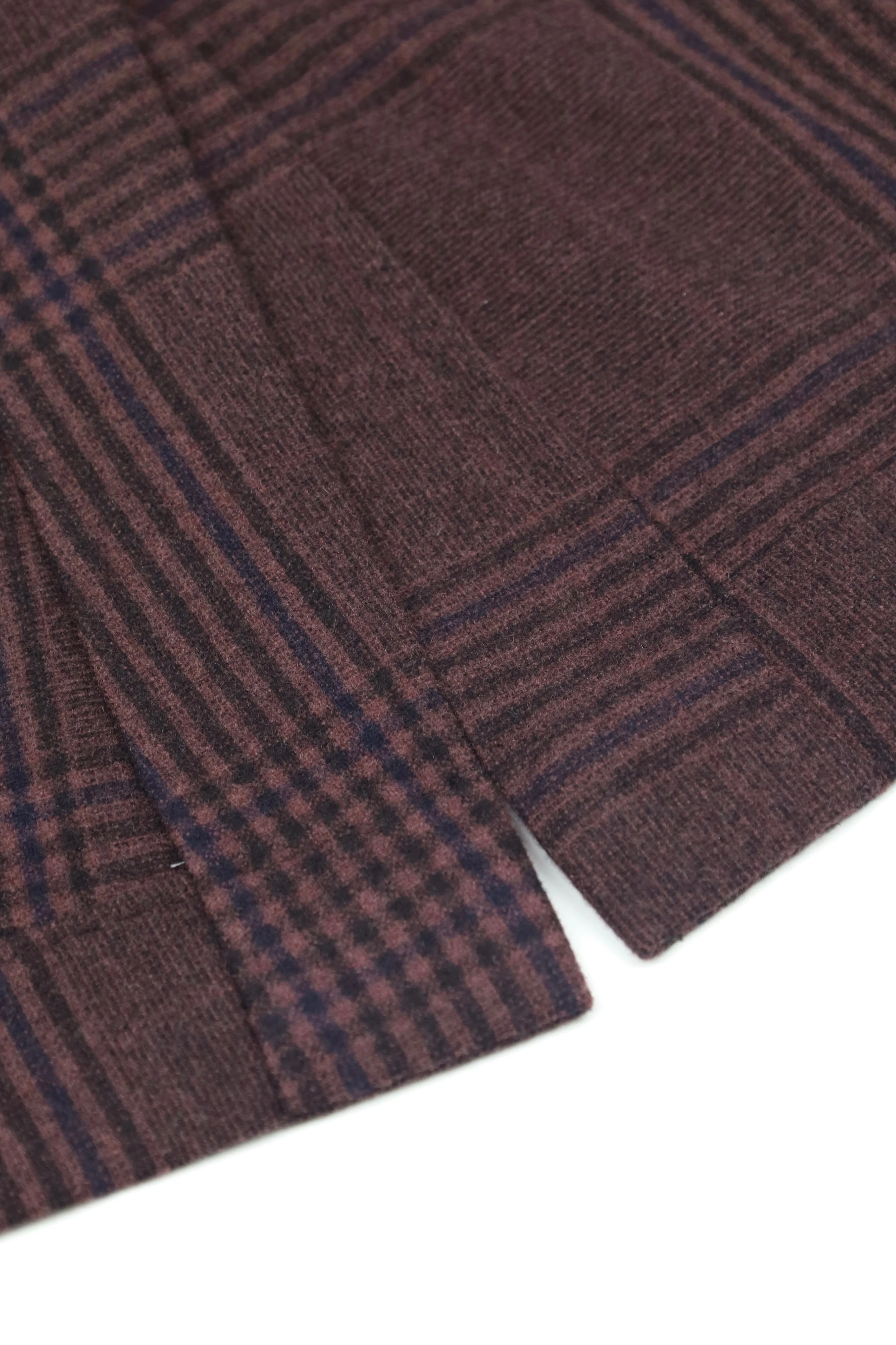 Brunello Cucinelli Castagne Brown Wool & Cashmere Glenplaid Jacket
