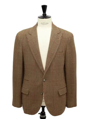 Brunello Cucinelli Light Brown Wool & Cashmere Glenplaid Jacket