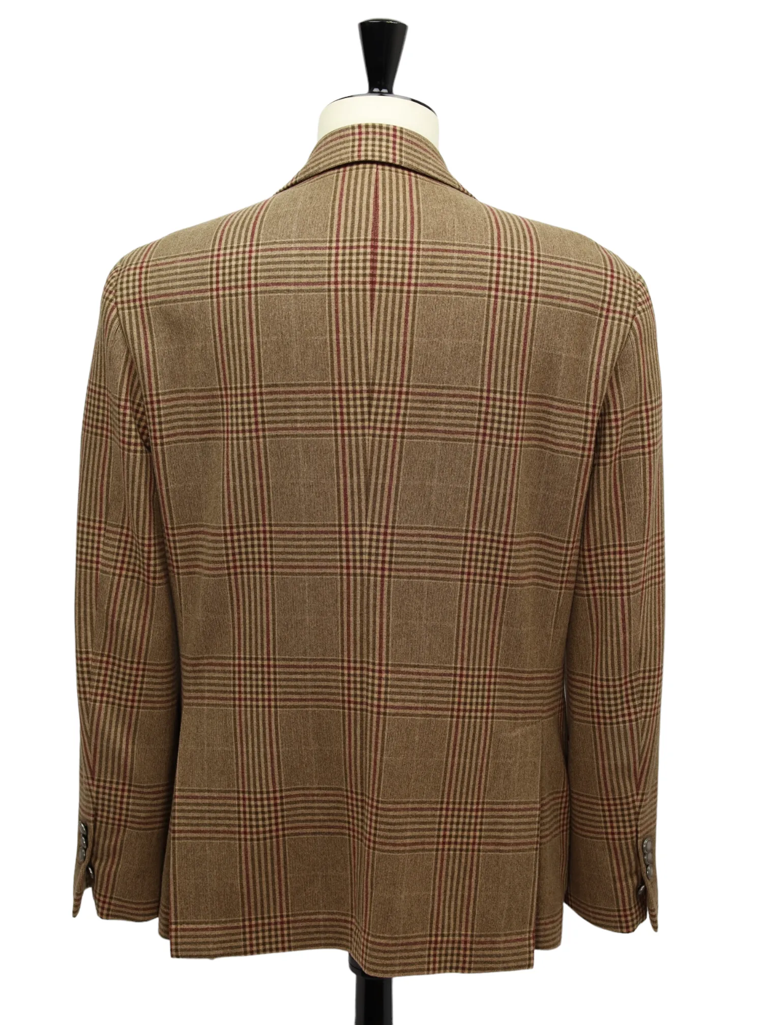 Brunello Cucinelli Light Brown Wool & Cashmere Glenplaid Jacket
