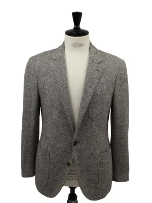 Brunello Cucinelli Taupe Wool, Alpaca & Cashmere Herringbone Jacket