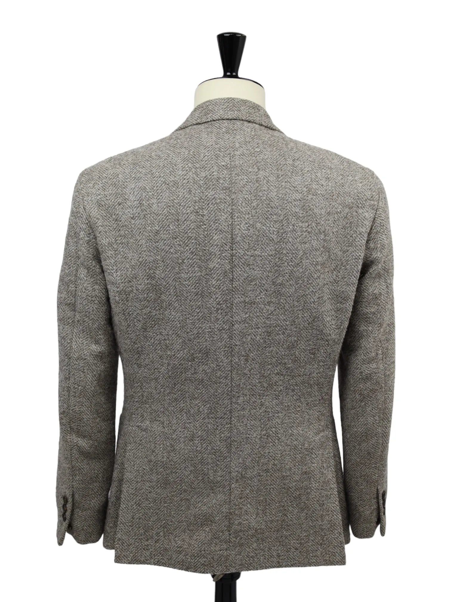 Brunello Cucinelli Taupe Wool, Alpaca & Cashmere Herringbone Jacket