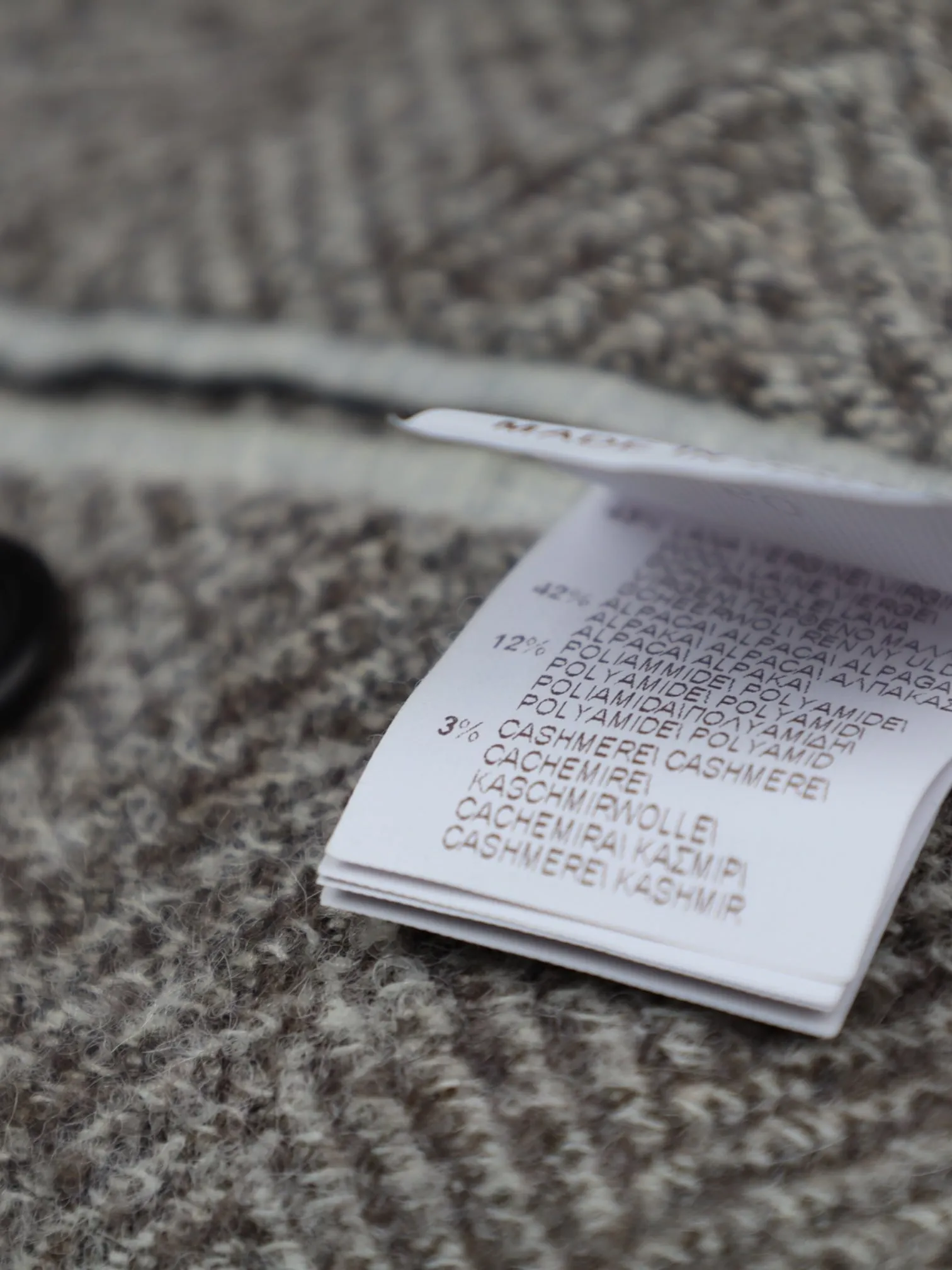 Brunello Cucinelli Taupe Wool, Alpaca & Cashmere Herringbone Jacket