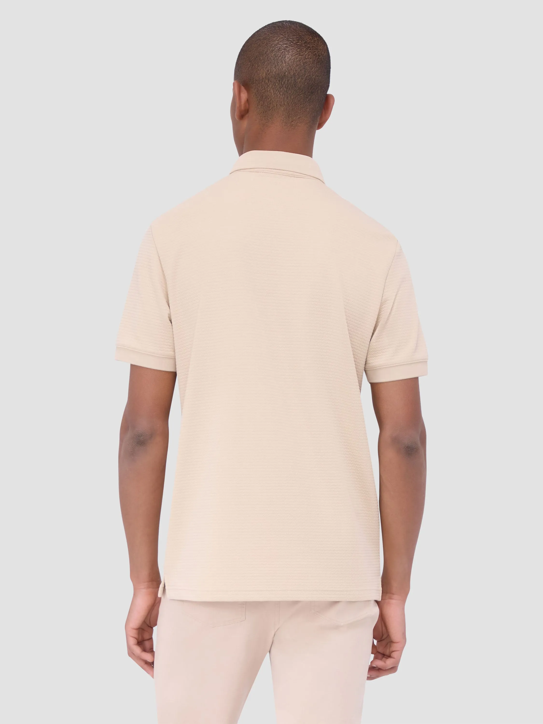 Bugatchi Waffled Performance Polo  - Desert