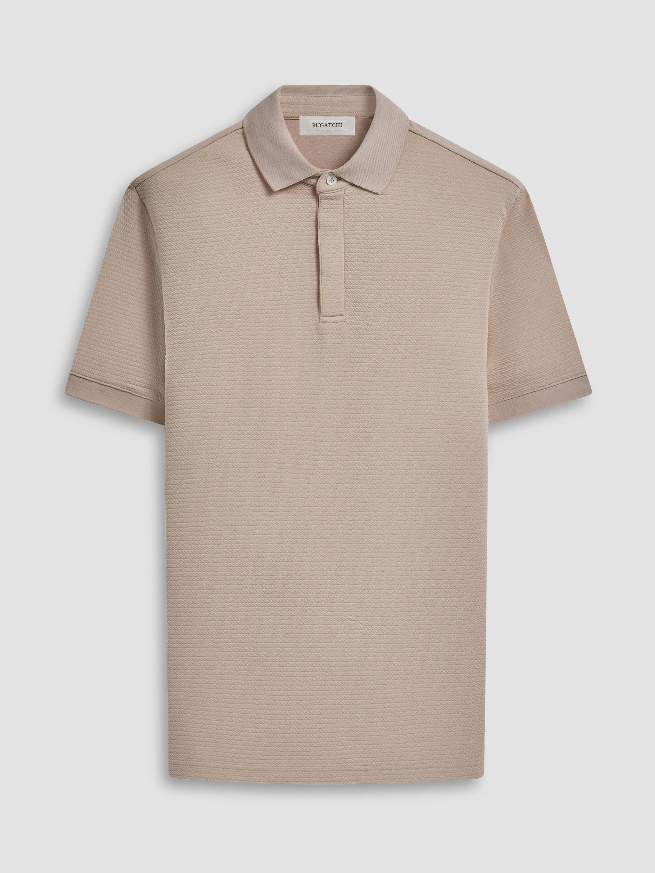Bugatchi Waffled Performance Polo  - Desert