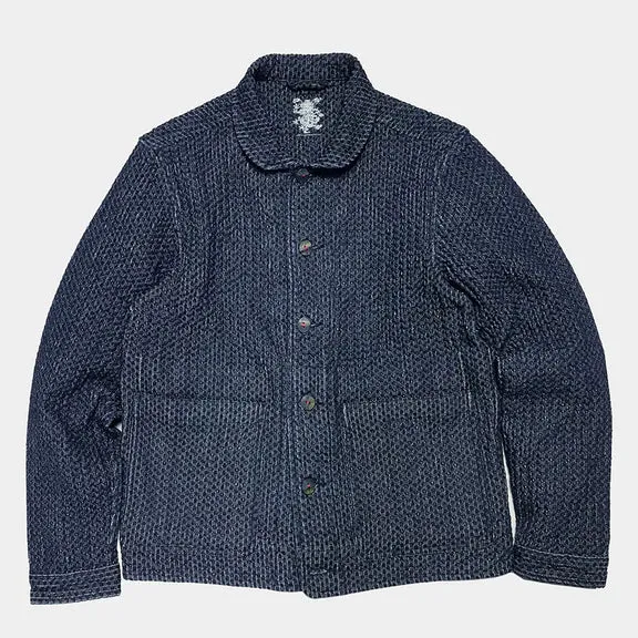 【BZEN】MATTY INDIGO DOBBY WEAVE REGULAR FIT 2 POCKET BLAZER / 藍染 多比織工裝外套
