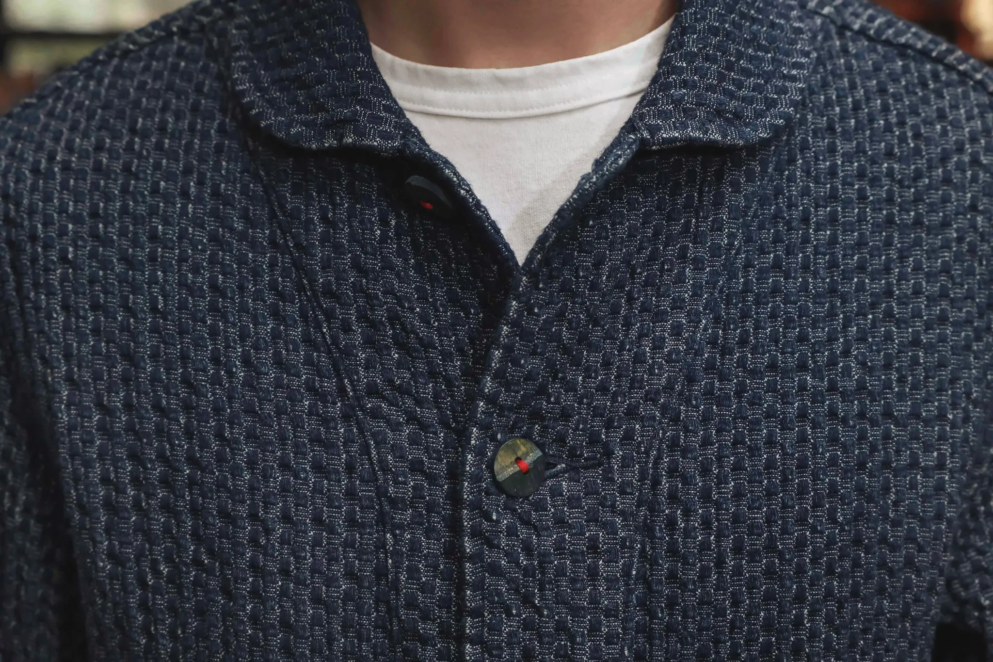 【BZEN】MATTY INDIGO DOBBY WEAVE REGULAR FIT 2 POCKET BLAZER / 藍染 多比織工裝外套