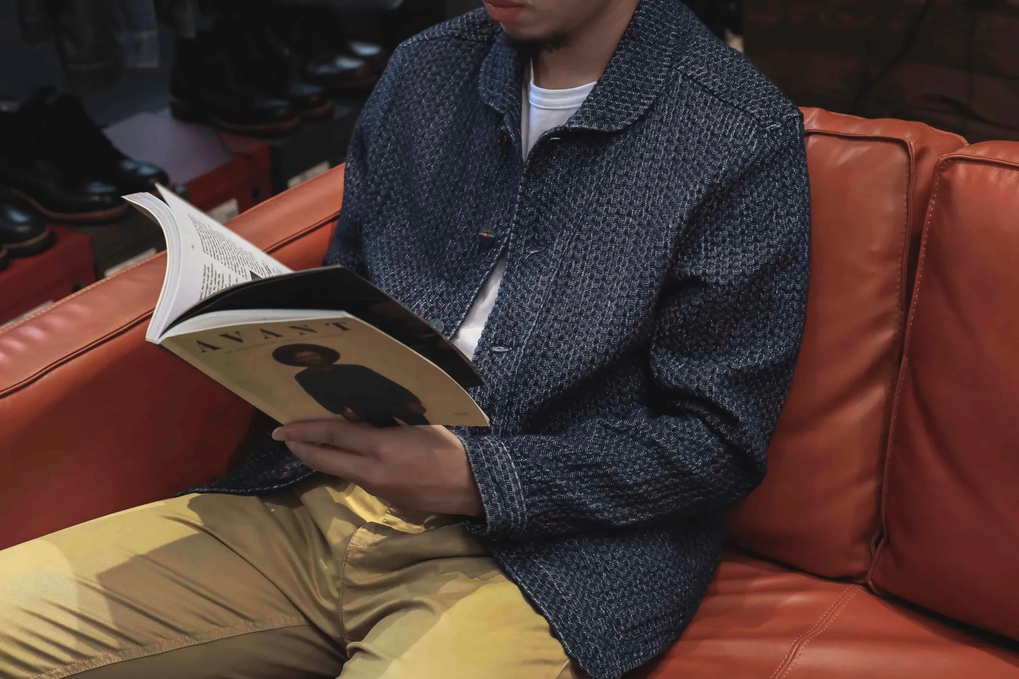 【BZEN】MATTY INDIGO DOBBY WEAVE REGULAR FIT 2 POCKET BLAZER / 藍染 多比織工裝外套