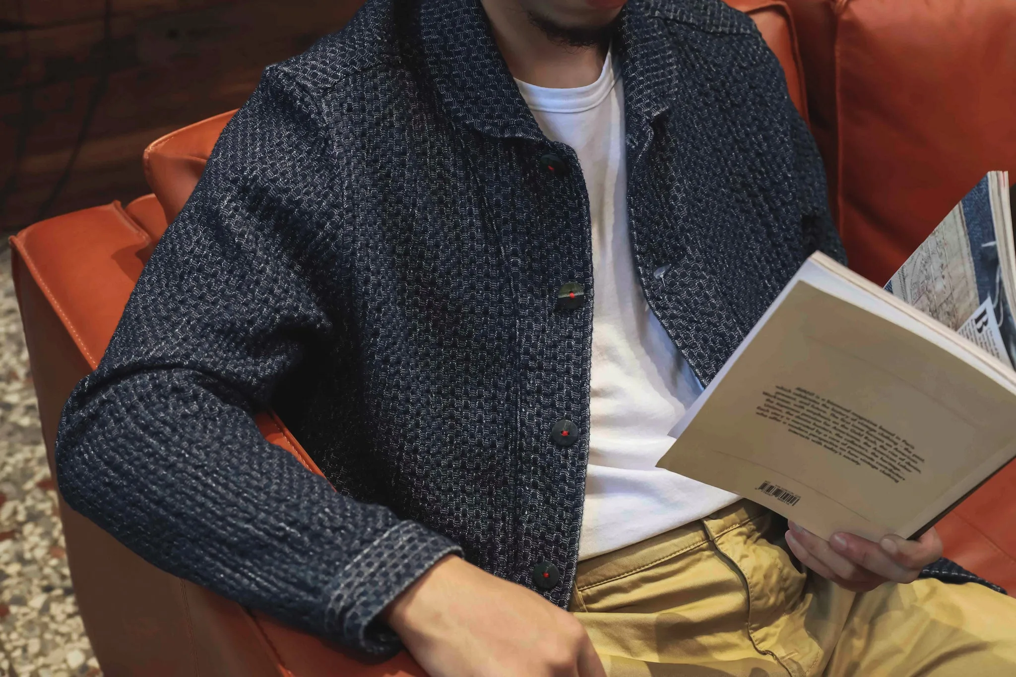 【BZEN】MATTY INDIGO DOBBY WEAVE REGULAR FIT 2 POCKET BLAZER / 藍染 多比織工裝外套