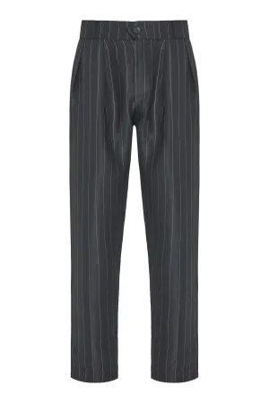 Calando Pants Striped Charcoal
