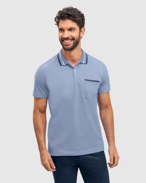 Camiseta tipo polo con botones  funcionales y bolsillo decorativo