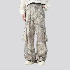 Camouflage denim pants for men