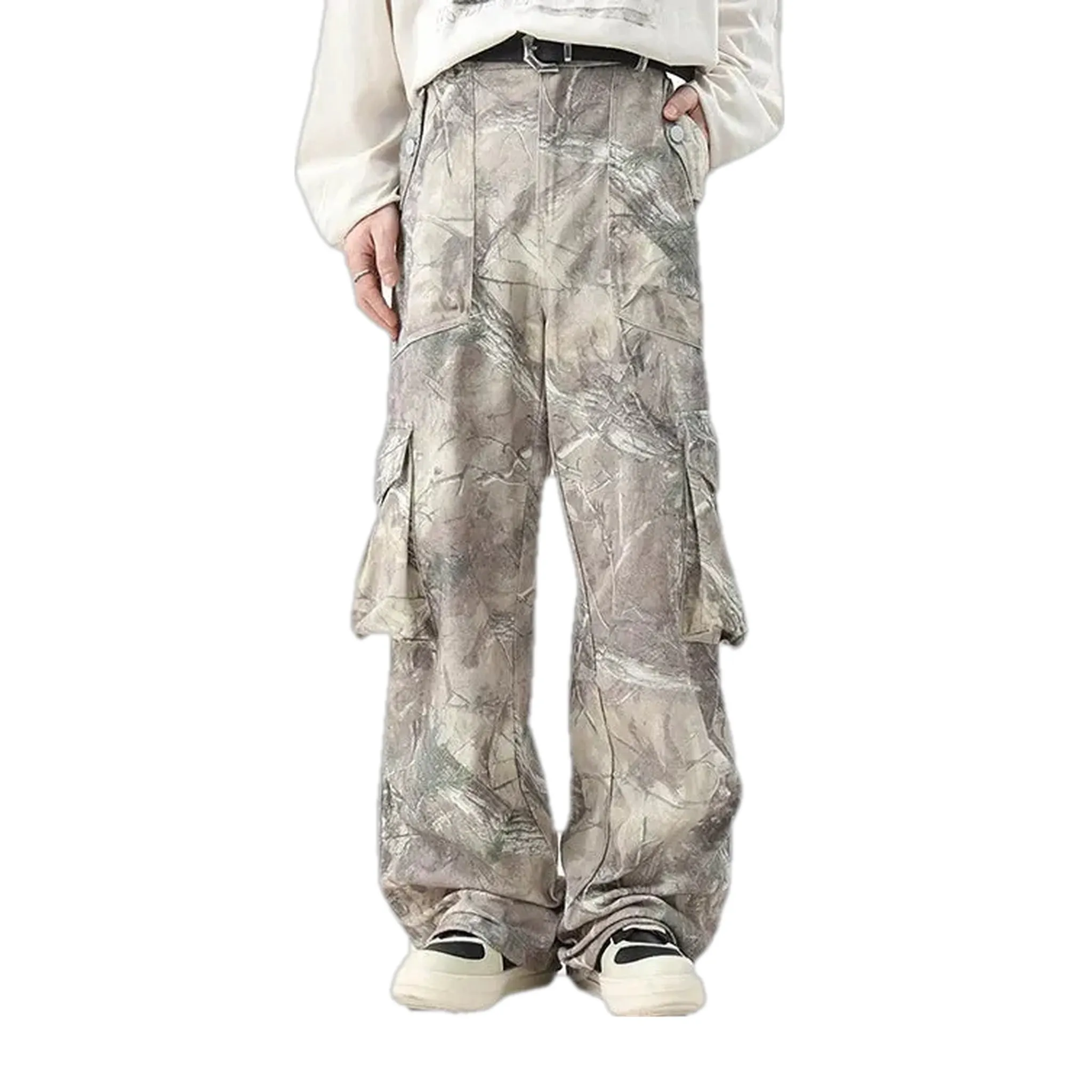 Camouflage denim pants for men