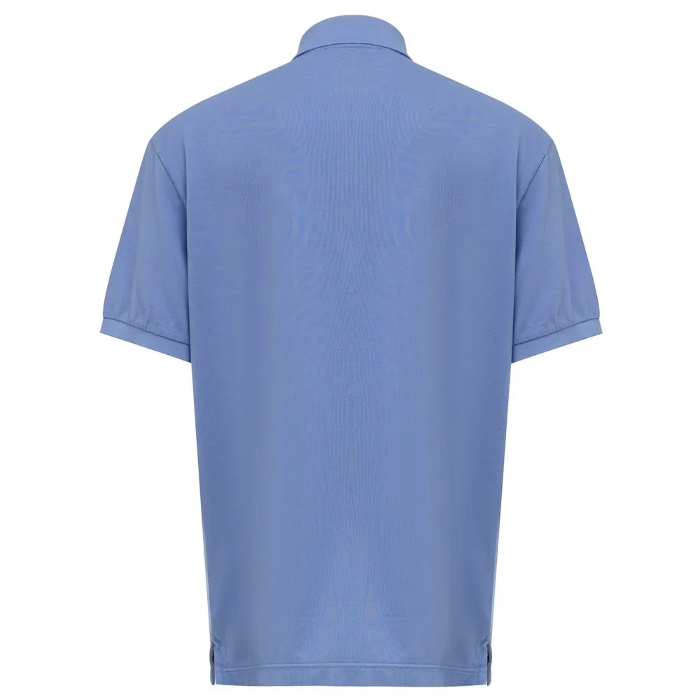 Canali Blue Cotton Polo Shirt