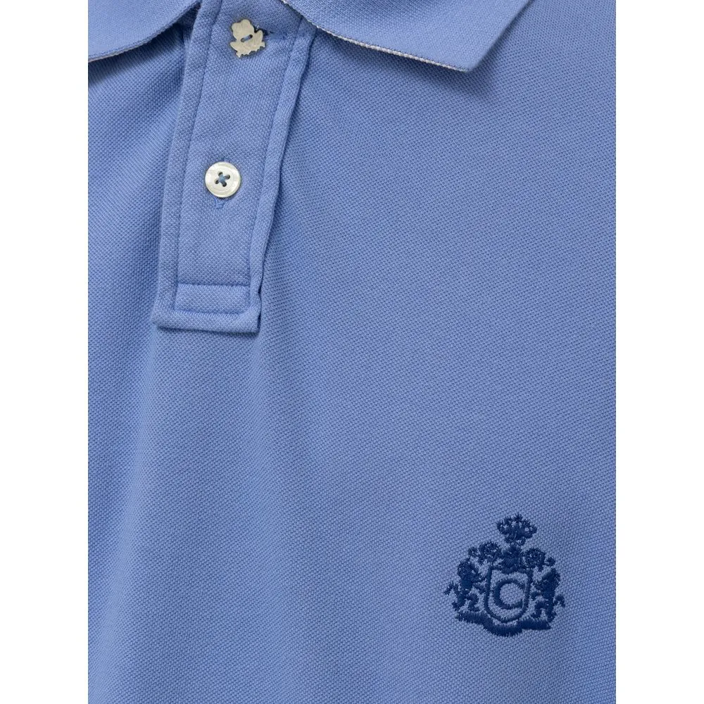 Canali Blue Cotton Polo Shirt