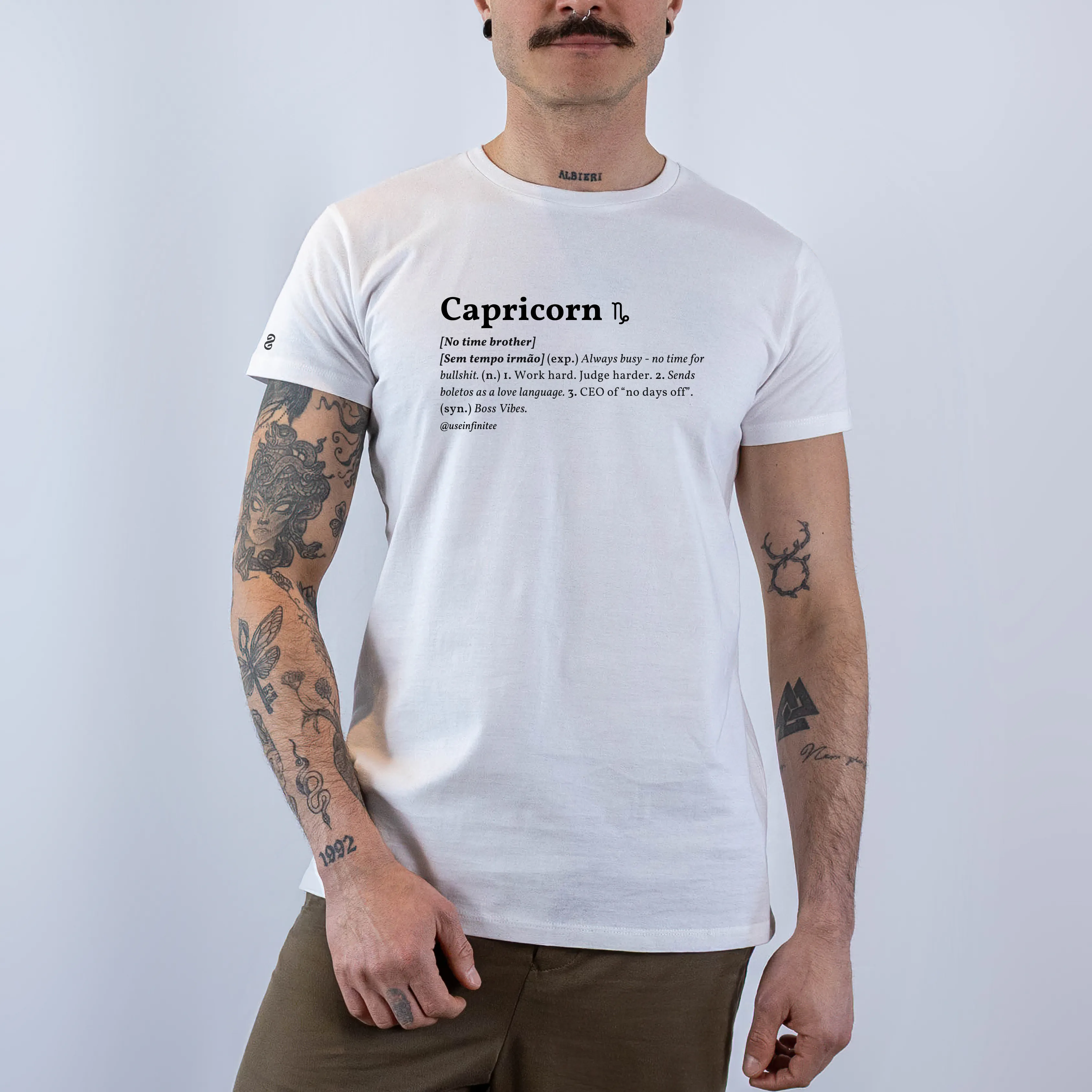 Capricorn Basic White/Black Unisex T-shirt