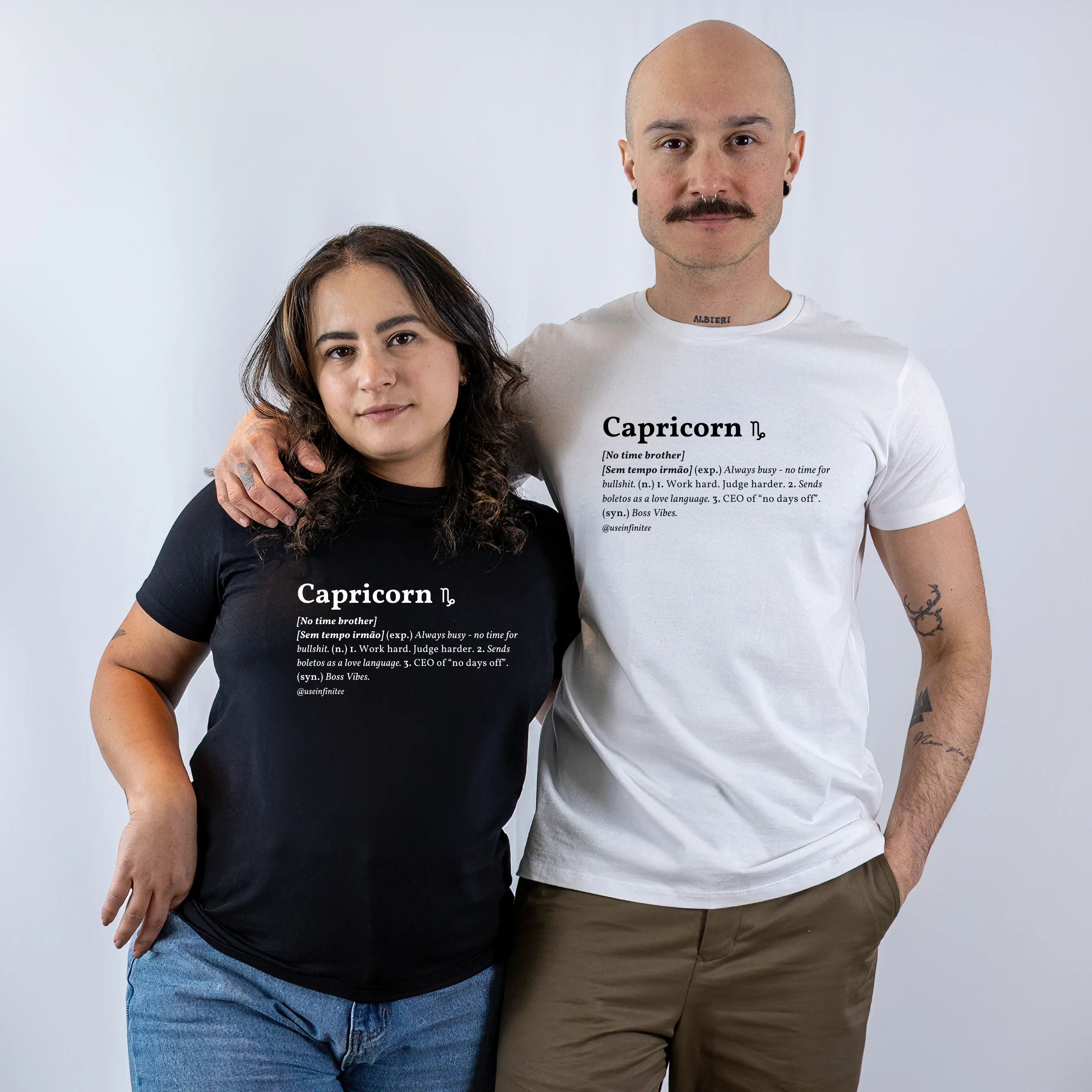 Capricorn Basic White/Black Unisex T-shirt