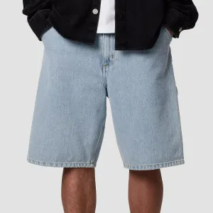 Carhartt WIP Single Knee Denim Shorts Blue Heavy Stone Bleached