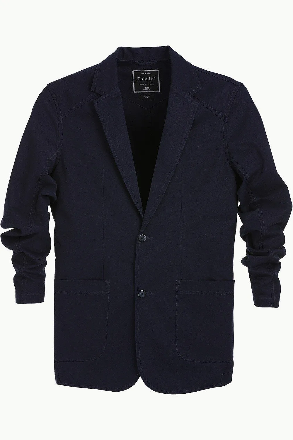 Casual Navy Notched Blazer
