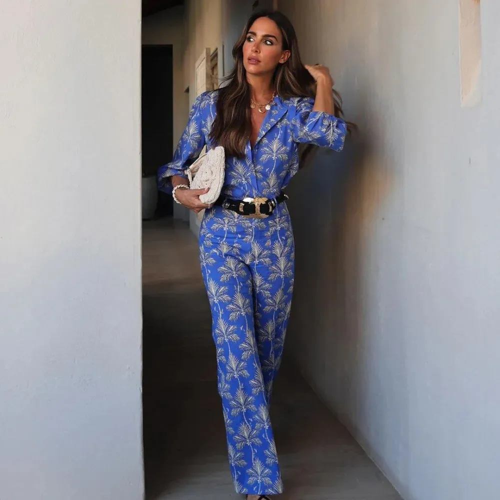 Casual Versatile Round Neck - Wide Leg Pants Set